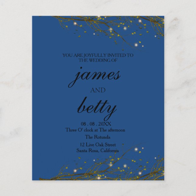 Rustik skriptinbjudan för utfällbar utläsare (Framsida)