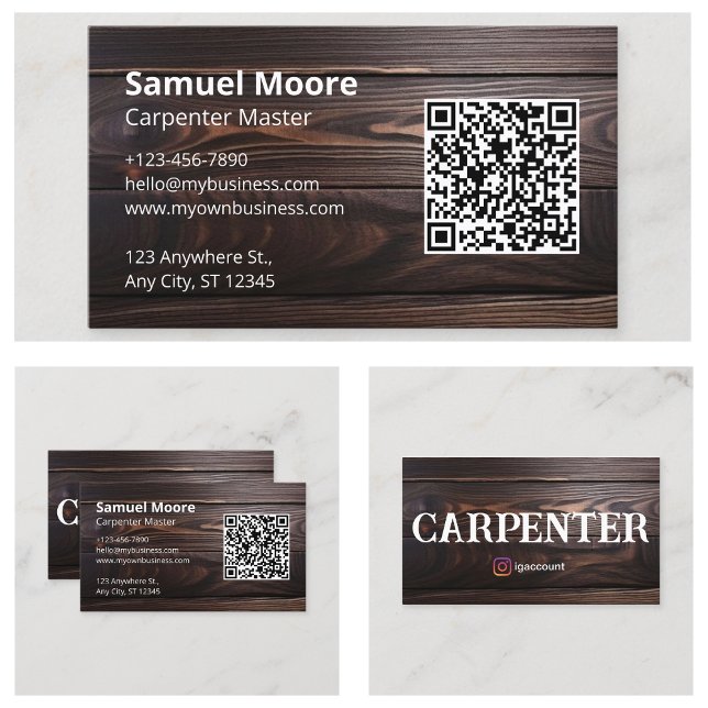 Rustik Snickare för Professionellt Träarbete  Visitkort (Rustic Professional Woodworking Carpenter Business Card
)