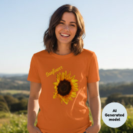Rustik solros botanisk fotografering på landsbygde t shirt