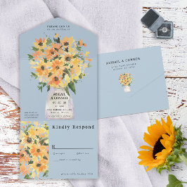 Rustik solros Bouquet Watercolor all in one Inv