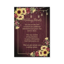 Rustik Solros Burgunder Trä Blommiga Detaljer