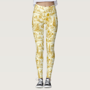 Rustik solros landsbygdstoile i varma nyanser leggings