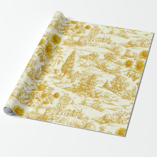 Rustik solros landsbygdstoile i varma toner presentpapper