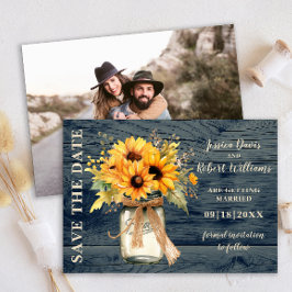 Rustik Solros Masonkruka Spara Datum-kort Datumet