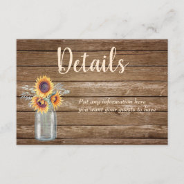 Rustik Solros Trä Landsbygd Detaljerad Information Tilläggskort