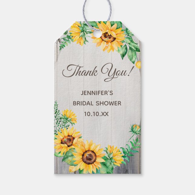 Rustik Solros Trä Tack Presentetikett (Framsidan)