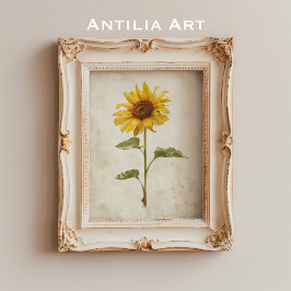 Rustik Solrosmålning Land Farmhouse Flower Poster