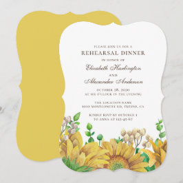 Rustik solrosmiddag. Land blommigt Inbjudningar