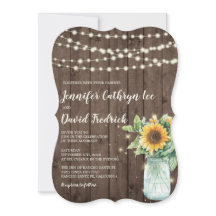 Rustik solrosstjärna Ljus bröllopsinbjudan ©