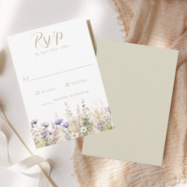 Rustik sommaräng vildblomma bröllop RSVP-kort OSA Kort