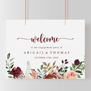 Rustik sommarblomma Engagemang Fest Välkommen   Poster