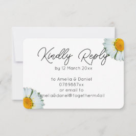 Rustik sommarbröllop RSVP-kort med tusenskönor OSA Kort