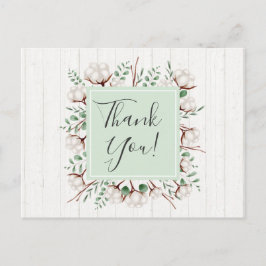 Rustik Southern Cotton Flowers on Wood Tack Vykort