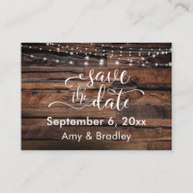 Rustik spara datum + detaljer Kort för bilagor