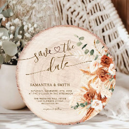 Rustik spara datum Runt träskklipp Inbjudningar