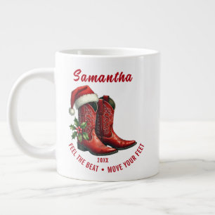 Rustik Specialmugg för Line Dance i Cowboy Boots Jumbo Mugg