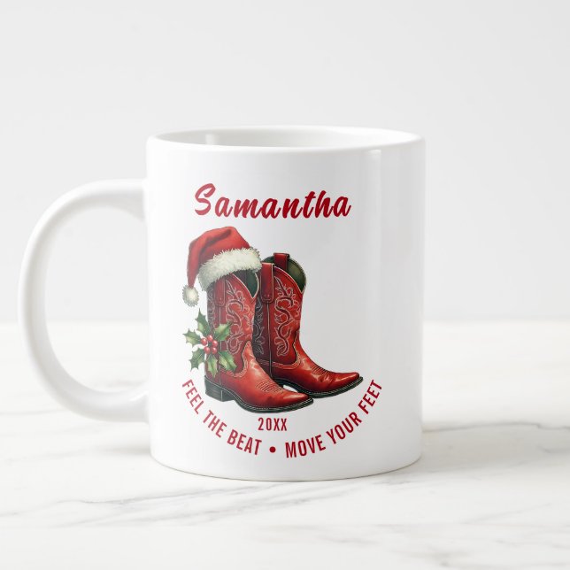 Rustik Specialmugg för Line Dance i Cowboy Boots Jumbo Mugg (Vänster)