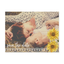 Rustik spets och jutesolrosor Spara datum