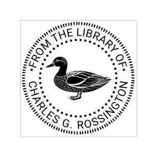Rustik stående gräsand Ankung Biblioteksboknamn Självfärgande Stämpel