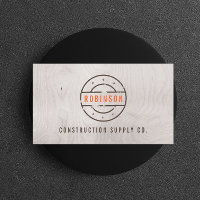 Rustik stämplad Logotyp på Grått Woodgrain Constru