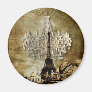 Rustik steampunk vintage chandelier bröllop magnet