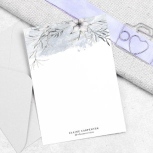 Rustik stencil botaniskt Grått Stationery Papper