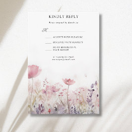 Rustik stille vintrig äng med vilda blommor bröllo OSA kort