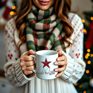 Rustik stjärna Merry & Bright personlig Två-Tonad Mugg