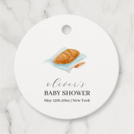 Rustik stötfångare i ugnen babydusch gåvor etiketter