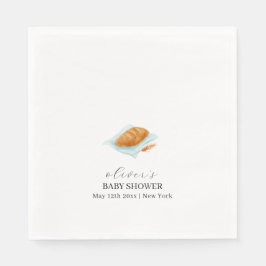 Rustik stötfångare i ugnen babydusch pappersservett