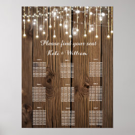 Rustik sträng av ljus sittplatsplan poster