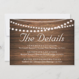 Rustik Sträng Belysning Bröllopsdetaljer Kort