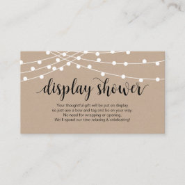 Rustik sträng, Ljus, svart skript, Visning Shower Tilläggskort