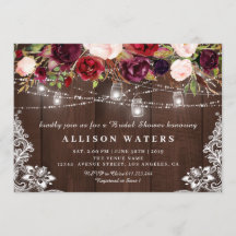 Rustik string ljus inbjudningskort för möhippan