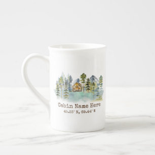 Rustik Stuga Anpassade Koordinater Pinery Mountain Benporslin Mugg