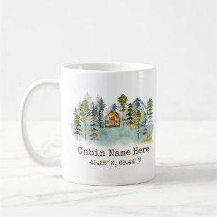 Rustik Stuga Anpassade Koordinater Pinery Mountain Kaffemugg