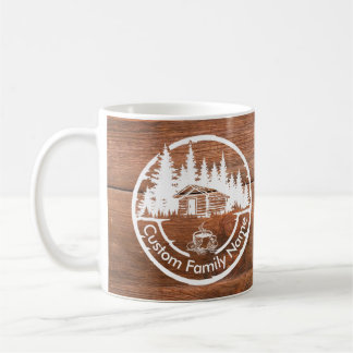 Rustik stuga cabin lada | Anpassat familjenamn Kaffemugg