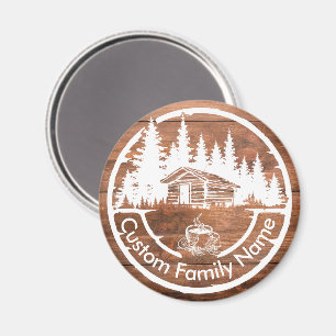 Rustik stuga cabin lada   Anpassat familjenamn Magnet