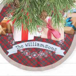 Rustik stuga jultomten Play Snöflingor Burlap Julgransmatta Borstad Polyester