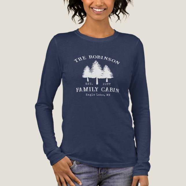 Rustik stugfamiljs namn Landskaps Tallar T Shirt (Framsida)