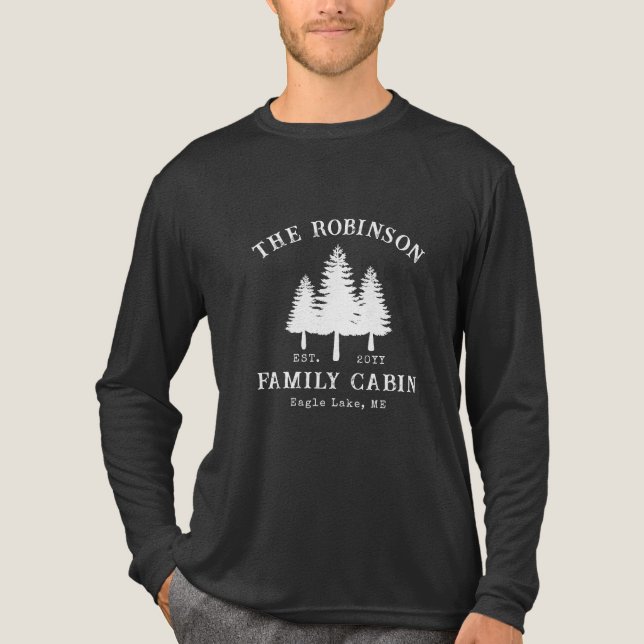 Rustik stugfamiljsnamn Land Pinjeträd T Shirt (Framsida)