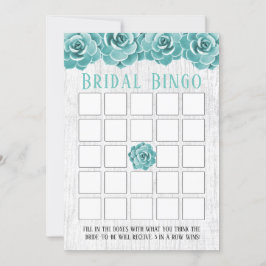 Rustik Sukkulent Blommig Bröllopsdusch Bingo