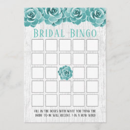 Rustik Sukkulent Blommig Bröllopsdusch Bingo
