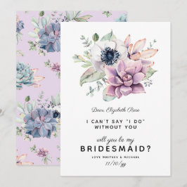 Rustik Sukkulent Blomning | Vill Du Vara Min Brudt Inbjudningar