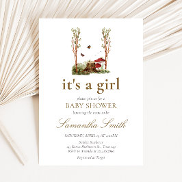 Rustik Svamp Skog Bebis Shower Inbjudningar