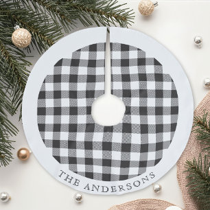 Rustik svart och vit Buffel Kontroll Familjenamn Julgransmatta Borstad Polyester