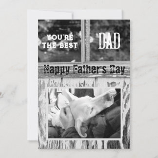 Rustik Svart och Vitt Foto Bästa Pappa Fars Dag Julkort