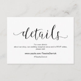 Rustik, svart typsnitt, uppgifter om Bröllop, OSA Tilläggskort