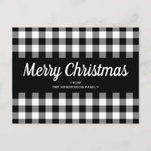 Rustik Svart Vit Gingham Rutor God Jul