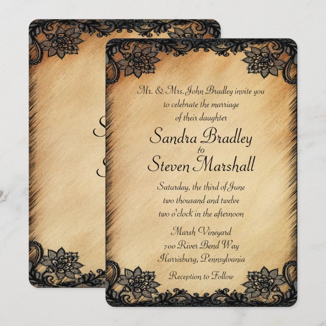 Rustik svetsad bröllopsinbjudan inbjudningar (Fram/baksida)